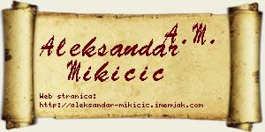 Aleksandar Mikičić vizit kartica